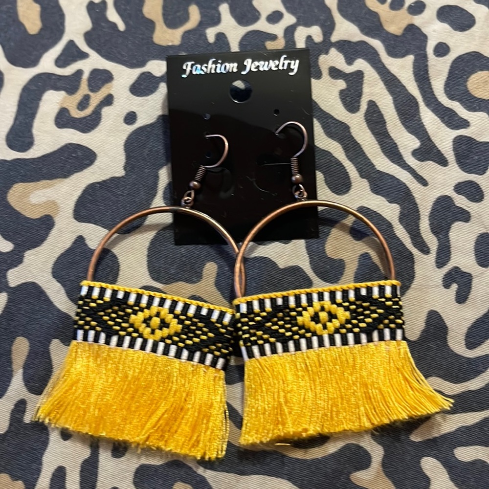 Woven Cotton Thread Brush Earrings for Women